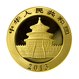 Золота монета 20 юанів 2013 року Chinese Gold Panda із золота Au .999 вага 1,555 г — інвестиційна та колекційна цінність Китаю, фото 2