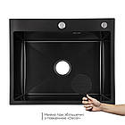Lidz Handmade H6050HB Мийка для кухні інтегрована Decor Black PVD Honeycomb 2,5/0,5 мм LDH6050BDECPVD48371, фото 3