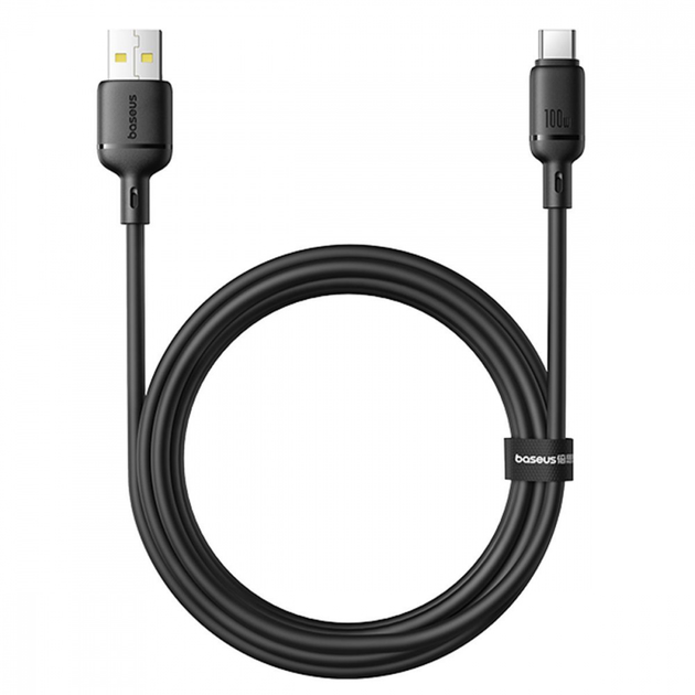 Кабель для заряджання Baseus Silky Series USB Type-C, 2м, 2.4A P10377703113-01 Black
