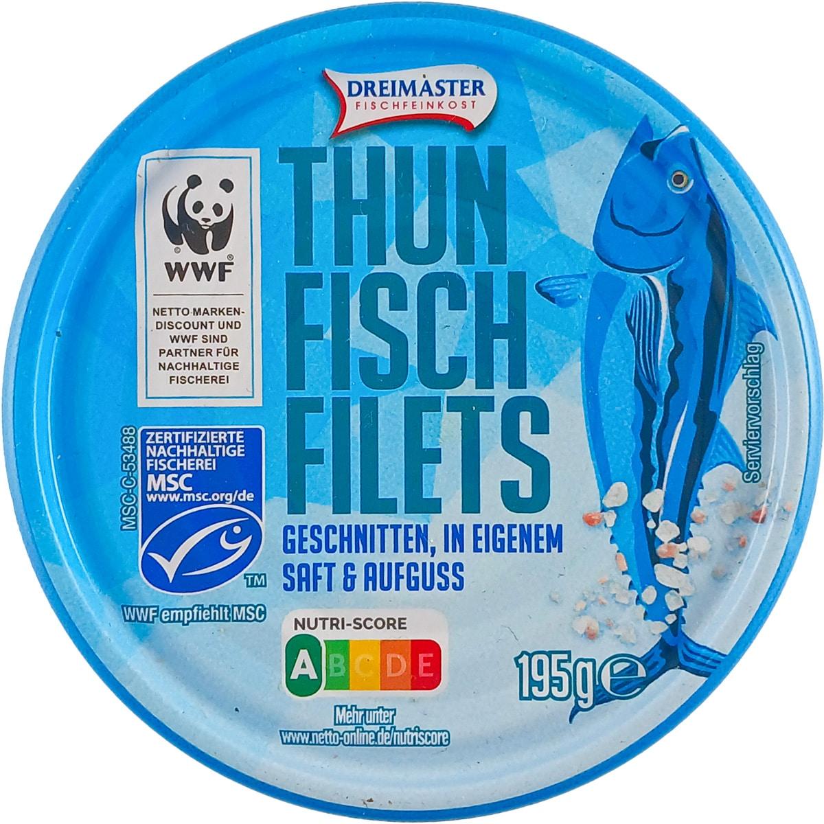 Філе тунця Dreimaster у власному соку 195г