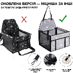Сумка в Авто Каркасна для Собаки і Кішки Автокрісло Складне в Машину на 12 Трубок для Перевезення Тварин Сіре, фото 2