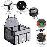 Сумка в Авто Каркасна для Собаки і Кішки Автокрісло Складне в Машину на 12 Трубок для Перевезення Тварин Сіре, фото 3