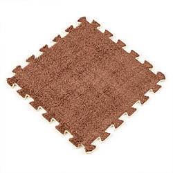 Підлога-пазл плюшевий 30х30х1см Коричневий (D) SW-00002082