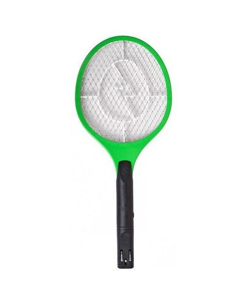 Мухобійка електрична Rechargeable Mosquito-hitting Swatter тришарова акумуляторна Чорно-зелена, фото 1
