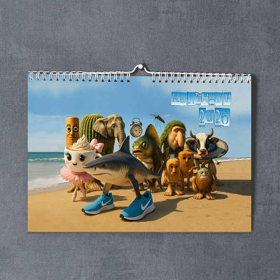 Календар Брейнрот Тралалеро Тралала 2026 настінний перекидний (А3 формат, 420 х 300 мм, 12 аркушів)