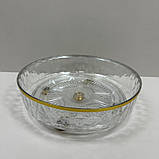 Блюдо-фруктівиця 27,2х8 см LED TWIST CLEAR GOLD поворотне Limited Edition B100076 прозоре з золотим, фото 5