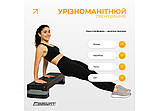 Степ-платформа 2-рівнева EasyFit EF-0540-GY Step-B, 68×28 см, висота 10–15 см, чорно-сіра — для фітнесу та аеробіки, фото 4