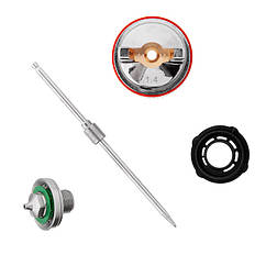 Комплект форсунки 1,4 мм для фарбопультів HVLP II PT-0100, PT-0105, PT-0105D (дюза, повітряна головка, голка) INTERTOOL PT-2114