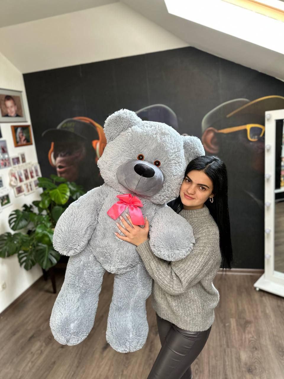 М'яка плюшева іграшка ведмідь 100 см сірий