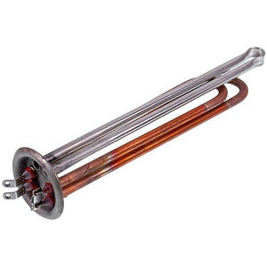 Тен фланцевий для бойлера Thermex 2000W (мідний) фланець 63mm, 2 трубки під датчик (під анод M6), фото 1