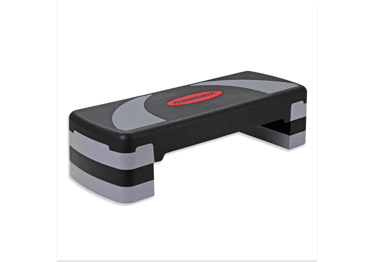 Степ-платформа 3-рівнева EasyFit EF-0541 Step-B, 78×29 см, висота 10+5+5 см, чорна з сірою — для фітнесу, аеробіки й тренувань, фото 1