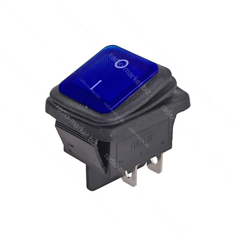 Вимикач вологозахищений KCD4, синій