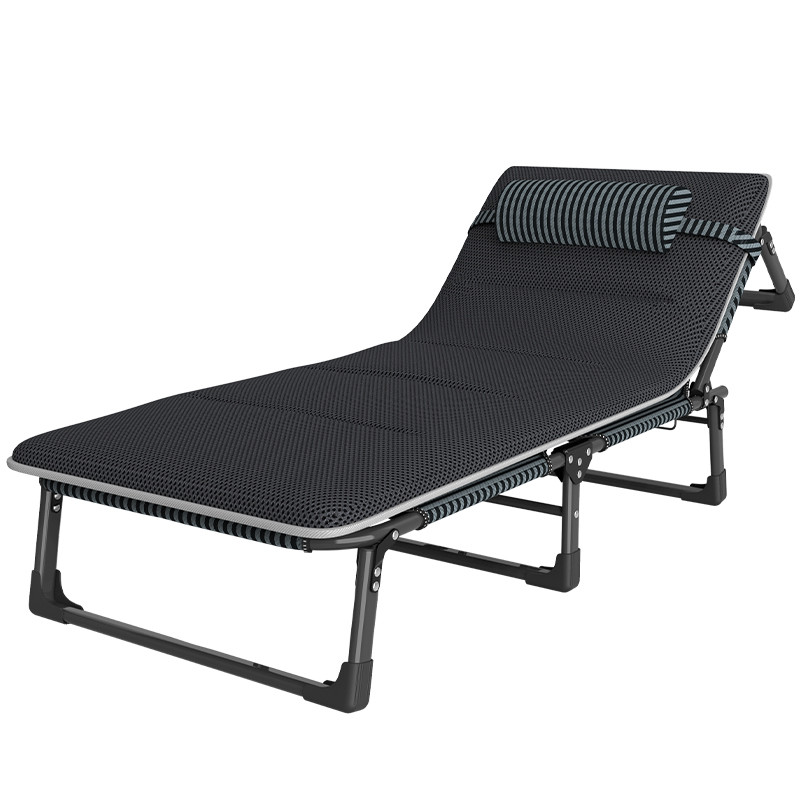 Розкладне крісло шезлонг | Чорний | навантаження до 150 кг | з матрасом із сітки 3D Air-Mesh | WCG FB-S02-PM | для дому, дачі, або