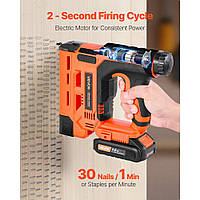 Електричний цвяхозабивний пістолет VEVOR 2 в 1 степлер 18 калібру 15/20/25/30/32 мм з 500 скобами та 500 цвяхами, нековзною