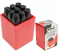 Набір трафаретів клейма цифрові h=8 мм 9шт YATO-6855