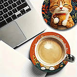 Підставка під чашку Котики з кавою 10 см, фото 2