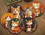 Підставка під чашку Котики з кавою 10 см, фото 4