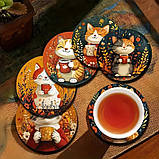 Підставка під чашку Котики з кавою 10 см, фото 5