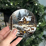 Набір підставка під чашку Зимові хатки 10 см х 4 шт, фото 5