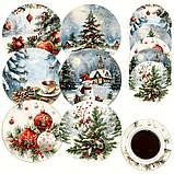 Підставка під чашку Зимові ялинки 10 см, фото 4