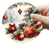 Набір підставка під чашку Зимові ялинки 10 см х 4 шт, фото 2