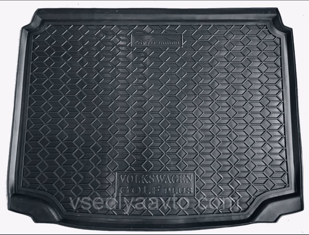 Килимок у багажник Volkswagen Golf PLUS (докатка) (Avto-gumm) Пластик + гума, фото 1