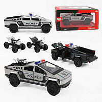 Машинка A 2469 (24) 2 види, Поліція , металопластик, інерція, звуки, підсвічування, масштаб 1:24, відчиняються двері та капот, 2