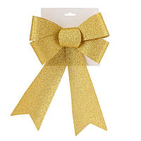 Бант на ялинку Блискучий золотий 20х32 см 19245-011