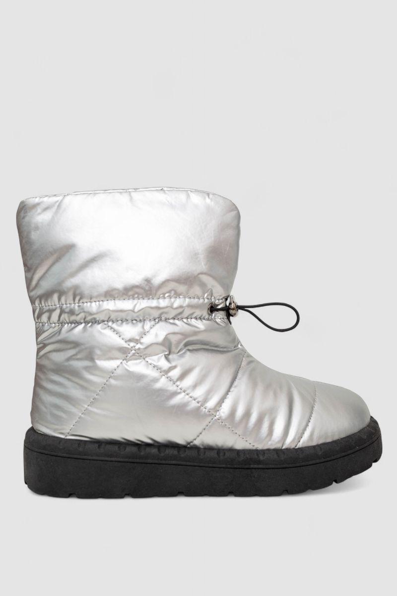 Дутики жіночі зимові на хутрі, колір сріблясто-чорний, 248RFM300, фото 1