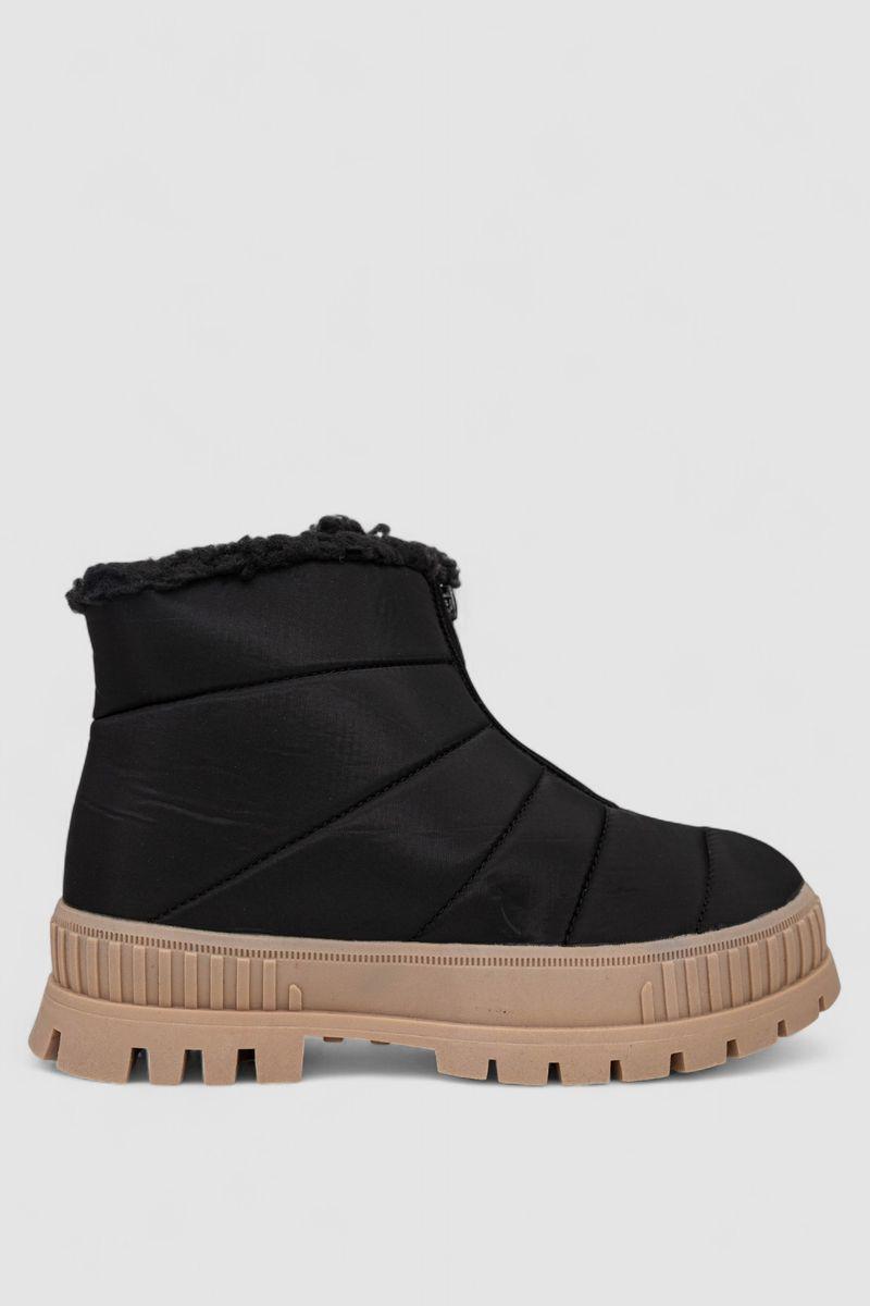 Дутики жіночі зимові на хутрі, колір чорно-бежевий, 248RCX1740, фото 1