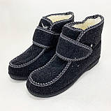 Бурки для дому 40р, Домашні чуні жіночі, Калоші дачні, Калоші утеплені чорного кольору UN-64, фото 5