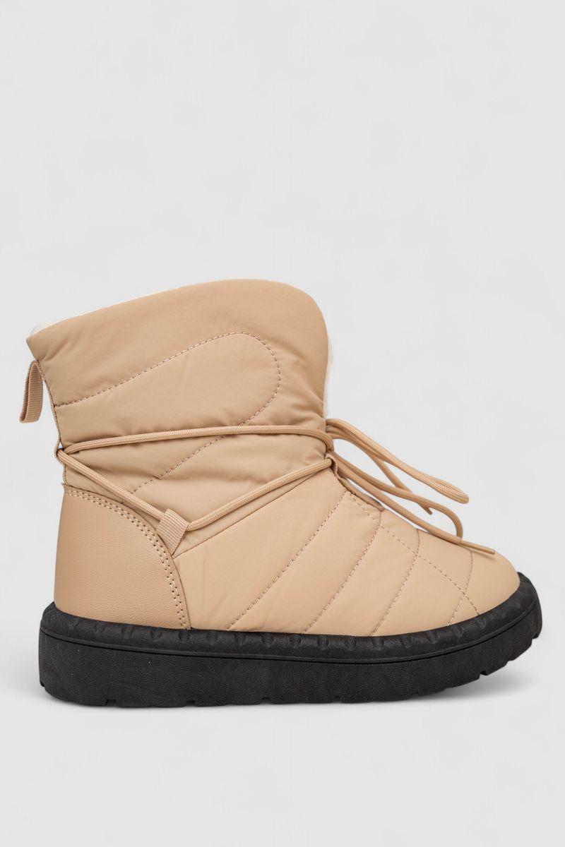 Дутики жіночі зимові на хутрі, колір бежево-чорний, 248RFM500, фото 1