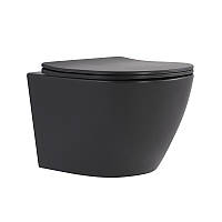 Унітаз підвісний Robin Ultra Quiet 490×365×325 мм, Anthracite, з сидінням Slim Duroplast / Soft-close / Quick Release