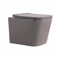 Унітаз підвісний Tern Ultra Quiet 490×365×325 мм, Stone Grey, з сидінням Slim Duroplast / Soft-close / Quick Release