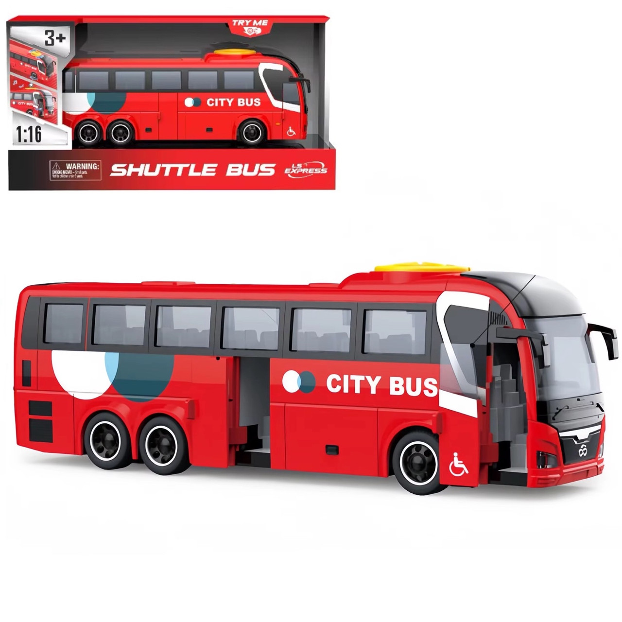 Автобус звуковий інерційний "Shuttle bus" арт. WY 1107 B, фото 1