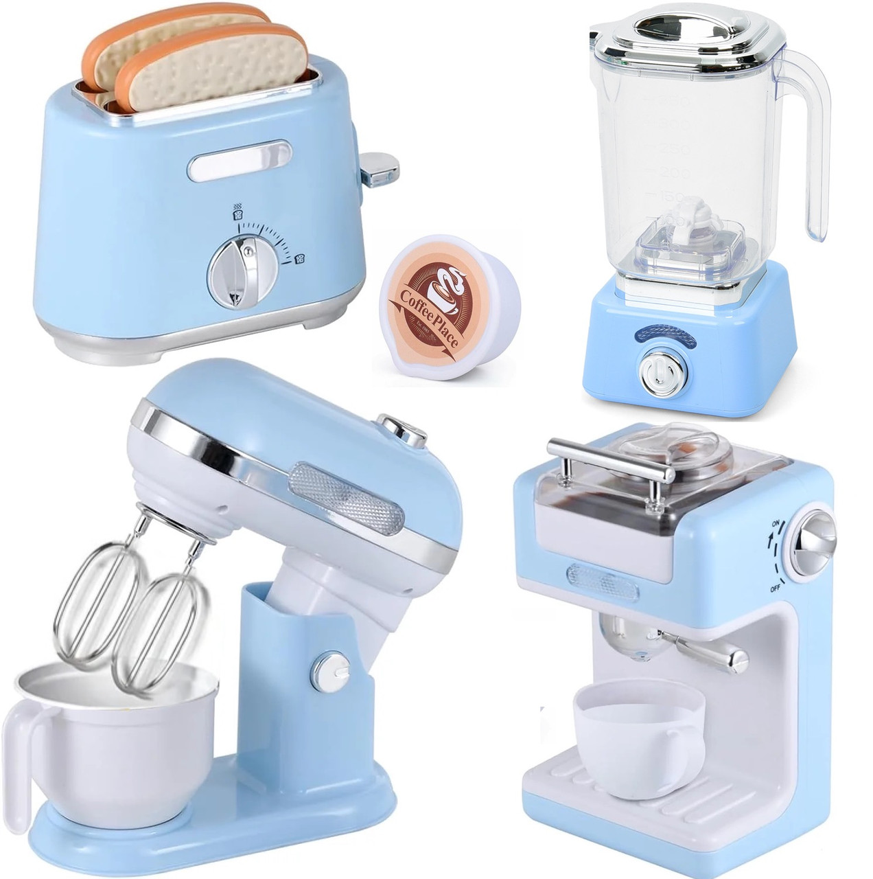 Ігровий набір побутової техніки (кавоварка, тостер, блендер, міксер) арт. 8057 B, фото 1