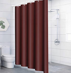Шторка для ванної та душу з кільцями 180x180 см водостійка, шторка для ванної кімнати з гачками, PEVA, однотонна бордова