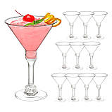 Набір келихів для мартіні 135 мл, 10 шт, багаторазові, пластикові, прозорі для коктейлів зі знімною ніжкою, фото 7