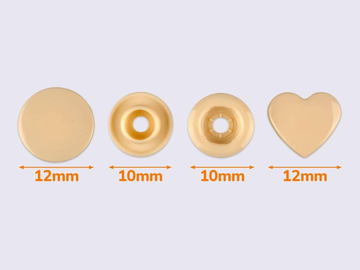 Кнопки пластикові KAM - СЕРЦЕ бежеві B53 (1000 шт), фото 1