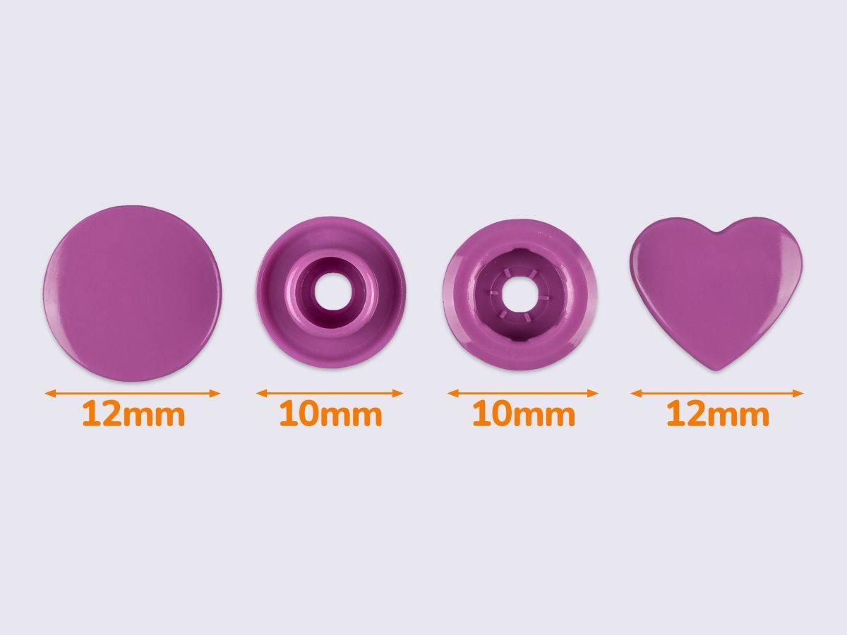 Кнопки пластикові KAM - СЕРЦЕ яскраво-фіолетові B56 (1000 шт), фото 1