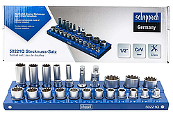 Набір головок з універсальним профілем SPLINE 1/2", 22 пр. (10-32 мм) Scheppach SCH-50221Q