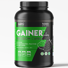 Гейнер 1 кг для набору маси та ваги худим на повільних вуглеводах без мальти Канада полуниця