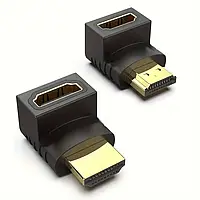 Кутовий HDMI-адаптер (тип A) з перехідником  90° створений для підключення кабелів у важкодоступних місцях