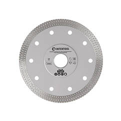 Диск відрізний алмазний, з суцільною кромкою, по керамограніту, 125 мм, 36%, 12200 об/хв INTERTOOL CT-3102