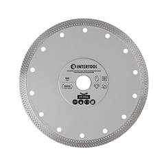 Диск відрізний алмазний, з суцільною кромкою, по керамограніту, 180 мм, 36%, 8600 об/хв INTERTOOL CT-3104