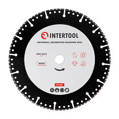 Диск універсальний сегментний алмазний, 230 мм, 16-18%, 6600 об/хв INTERTOOL CT-1012