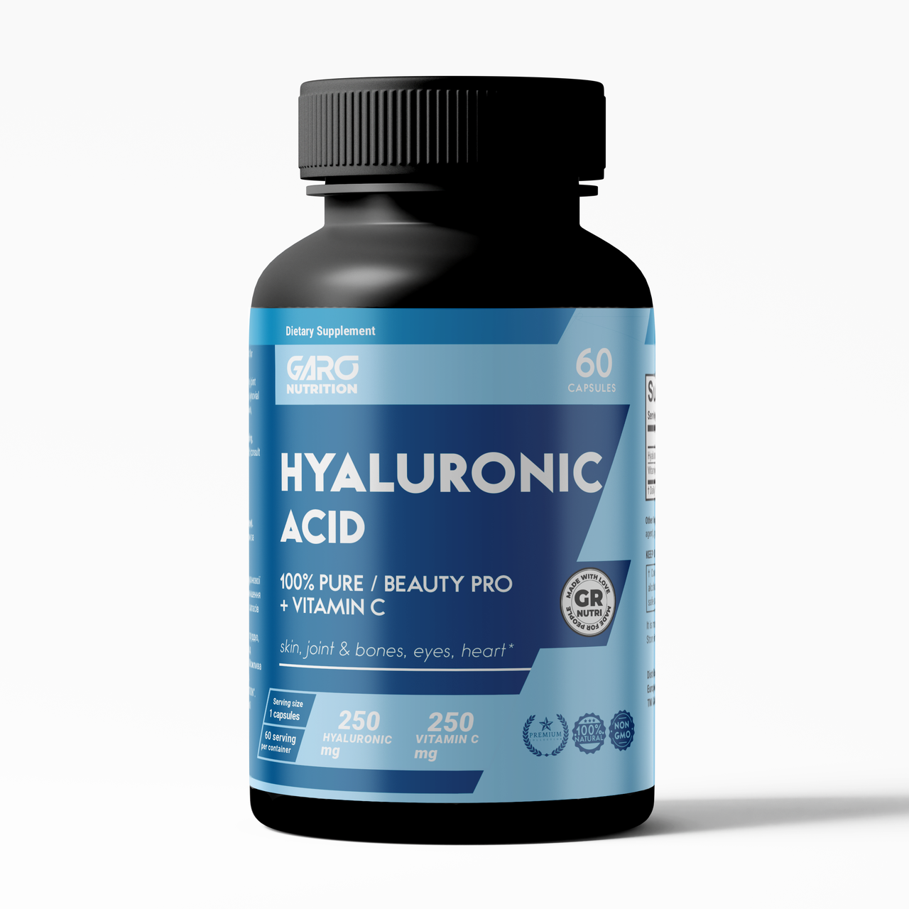 Гіалуронова кислота для суглобів у таблетках добавка із вітаміном С 250 мг. Garo Nutrition