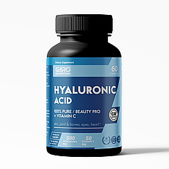 Гіалуронова кислота 500 мг з акцентом на суглоби у таблетках добавка з вітаміном С Garo Nutrition