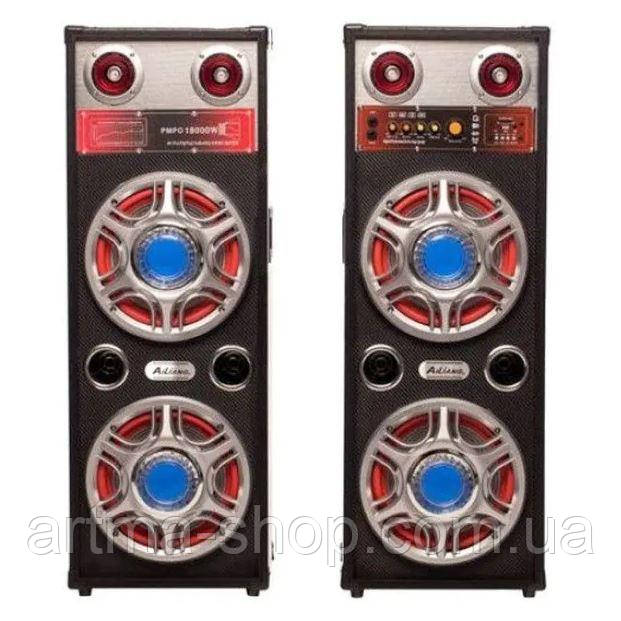 Акустична система USBFM-623-DT подвійна з пультом Портативна бездротова акустика 350 Вт 10"*2+3.5"*2