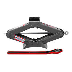 Домкрат механічний ромбоподібний, 2 т, з тріскачкою, гумовий упор, 110-400 мм INTERTOOL GT0185